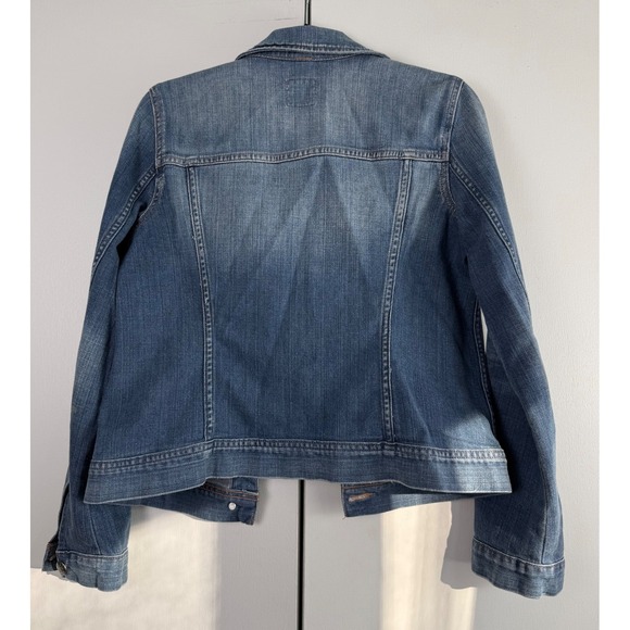 J‎ Crew Denim Jacket Blue Jean Trucker Style Button Up Women's Small Normcore - Picture 4 of 11
